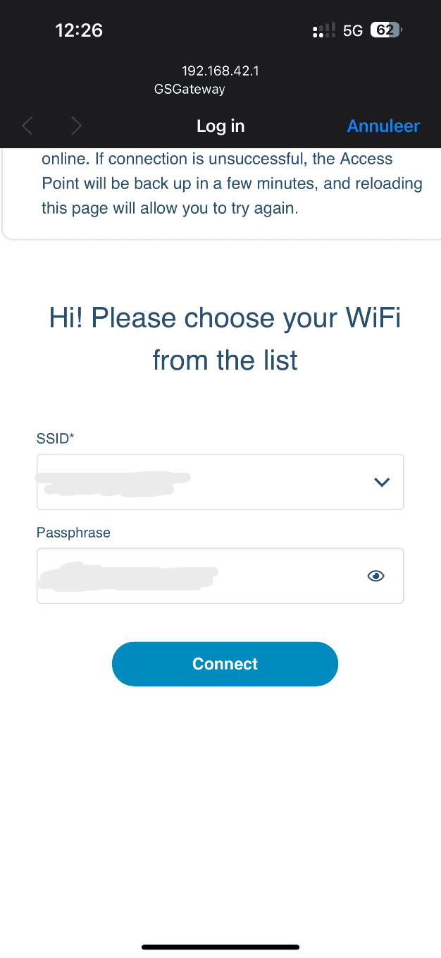 Wi-Fi configuratie portaal